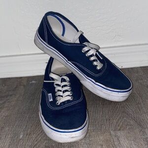 Vans Men's Dark Blue and White Sneakers